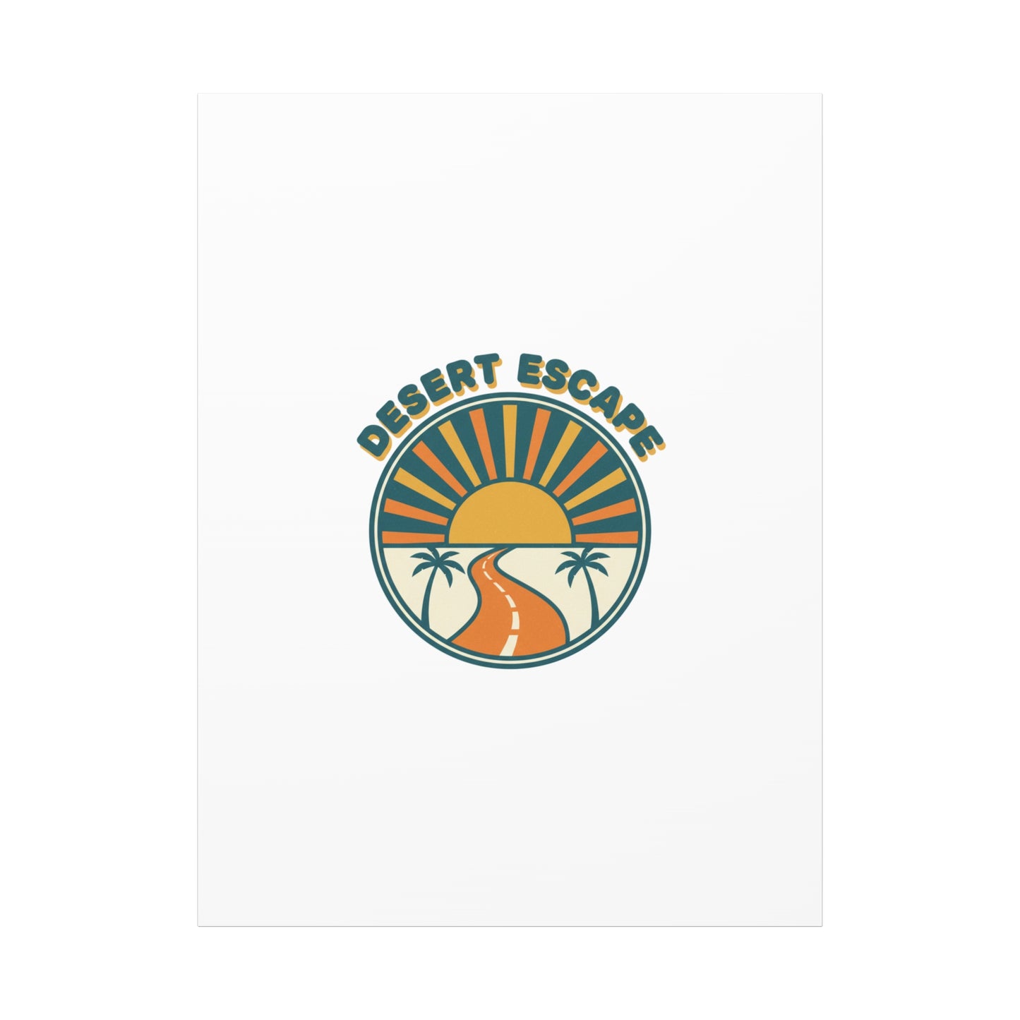 Desert Escape Sunset Canvas | 70s Sunset Retro Palm Poster