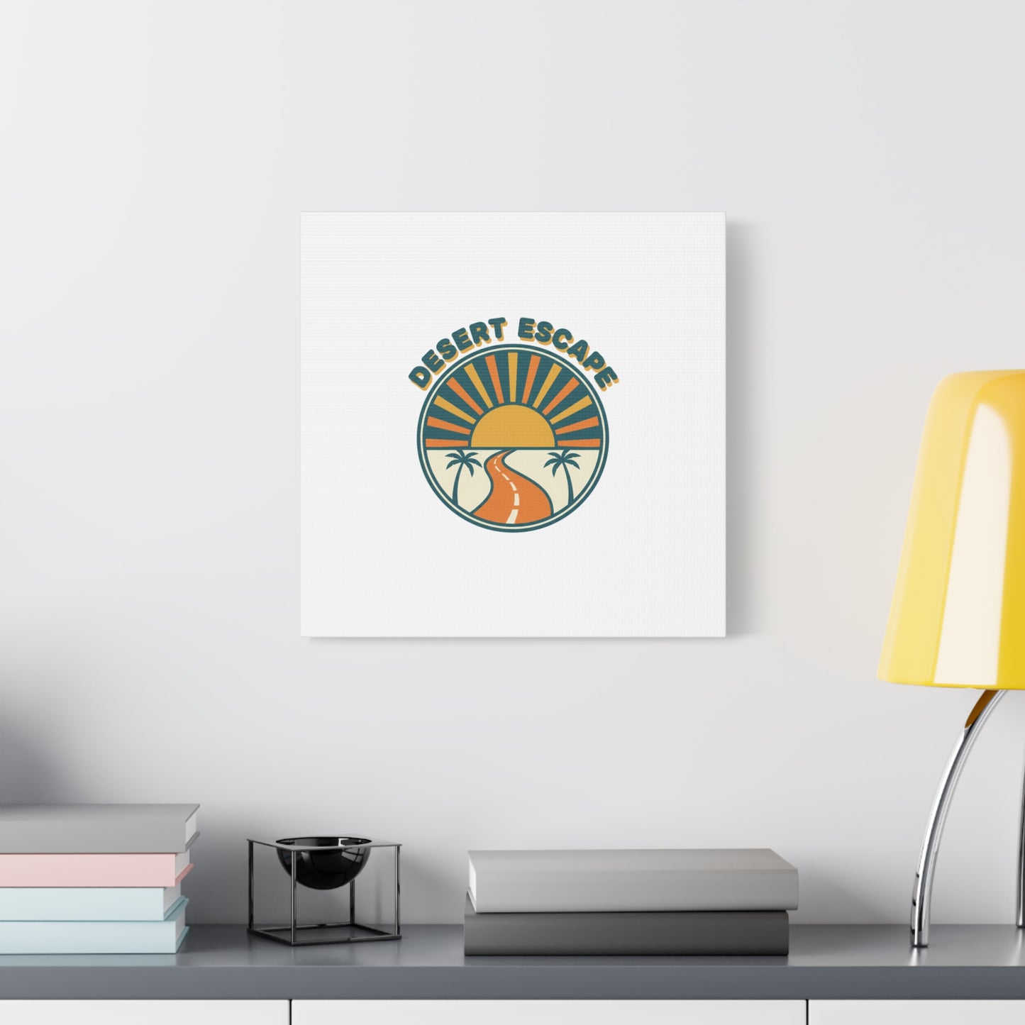 Desert Escape Sunset Canvas | 70s Sunset Retro Palm Poster