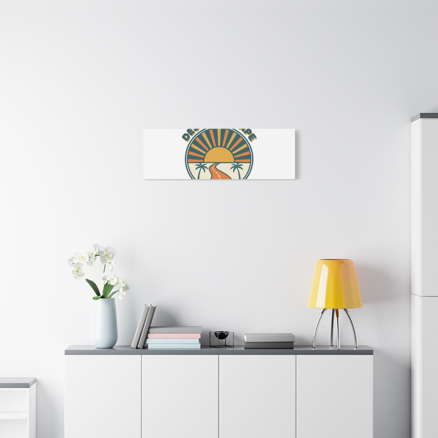 Desert Escape Sunset Canvas | 70s Sunset Retro Palm Poster