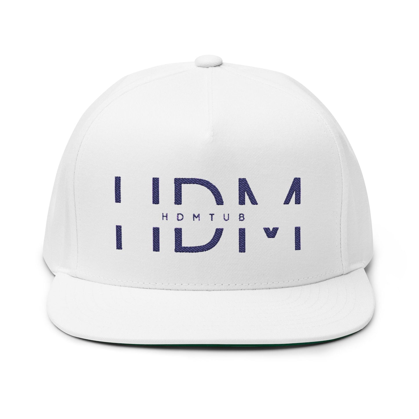 Embroidered Flat Bill Cap - HDMTub Design, Hat, Baseball Cap, Snapback, Hip Hop Cap, Accessories, Streetwear