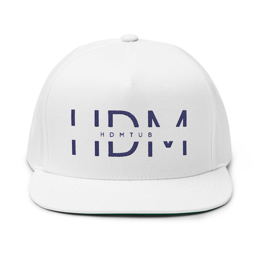 Embroidered Flat Bill Cap - HDMTub Design, Hat, Baseball Cap, Snapback, Hip Hop Cap, Accessories, Streetwear