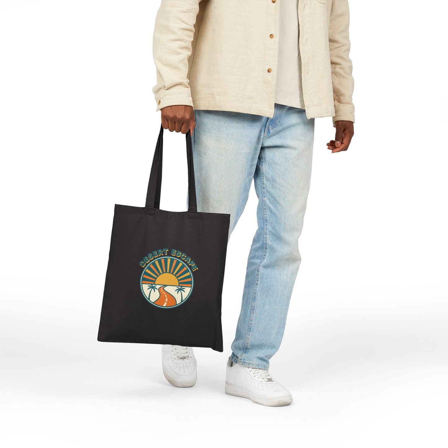 Desert Escape Tote | 70s Sunset Retro Palm Canvas Tote