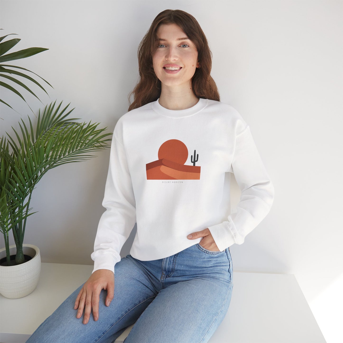 Desert Sunset Minimalist Mesa Sweatshirt | Southwestern adobe-inspired wall art
