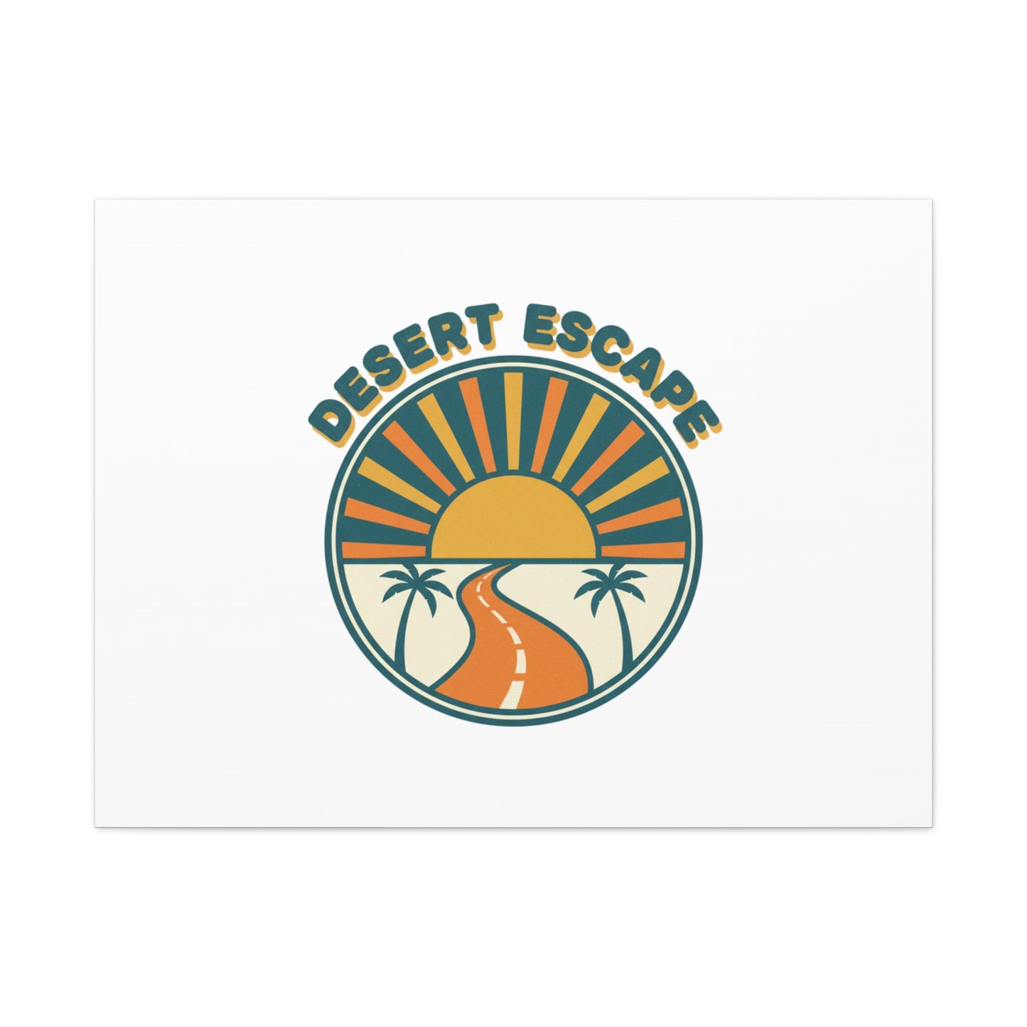 Desert Escape Sunset Canvas | 70s Sunset Retro Palm Poster