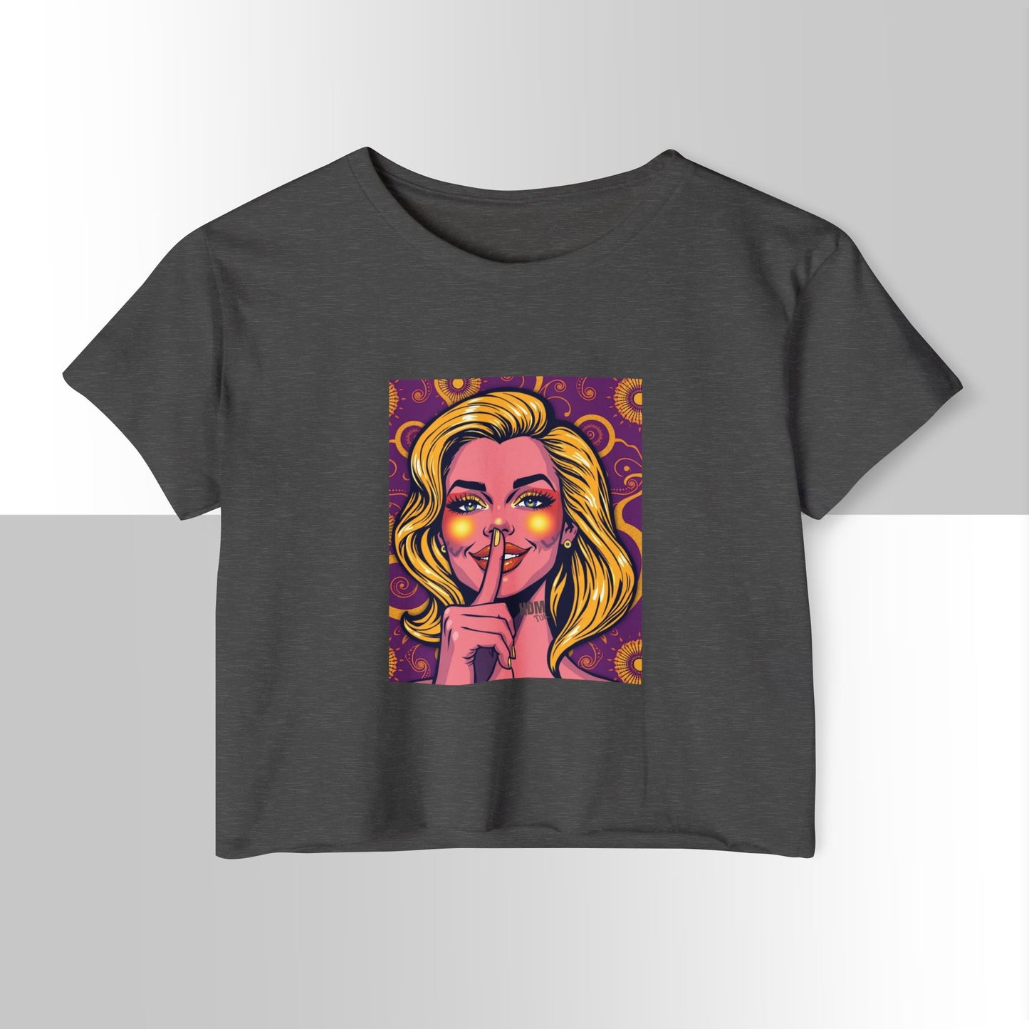 Boho Festival Crop Top, Women's Stylish Tee for Concerts & Parties, Summer Vibes, Casual Chic Top