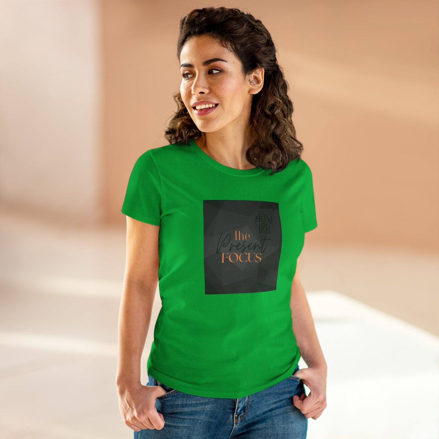 T-Shirt, The Present Focus, Women's Tee, Cotton Tee, Graphic Tee, Meditation Shirt