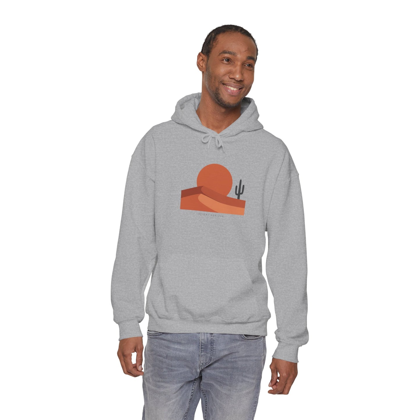 Desert Sunset Minimalist Mesa Hoodie | Southwestern adobe-inspired art