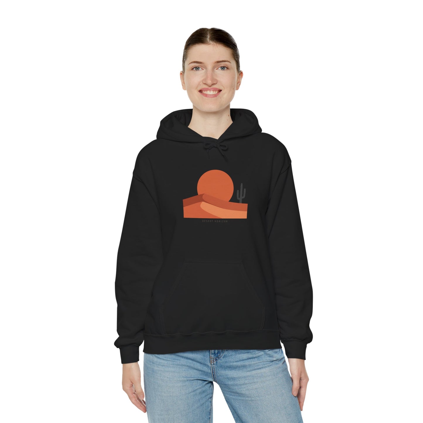 Desert Sunset Minimalist Mesa Hoodie | Southwestern adobe-inspired art