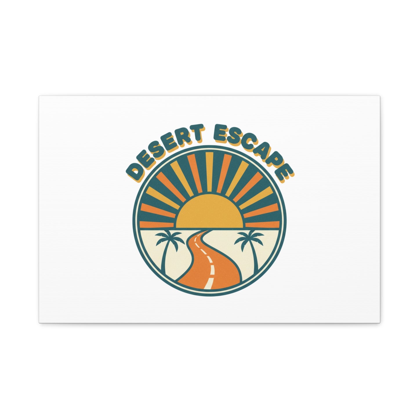 Desert Escape Sunset Canvas | 70s Sunset Retro Palm Poster