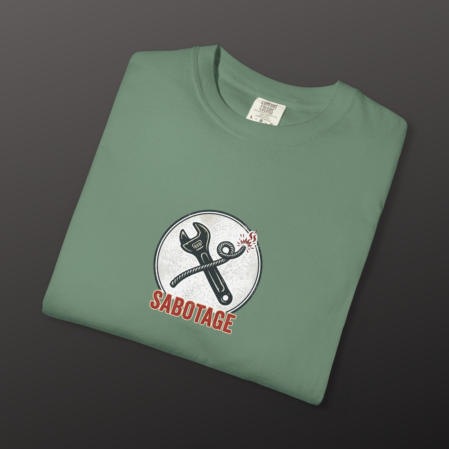Sabotage Wrench Logo T-Shirt — Mechanic Tools Graphic Tee