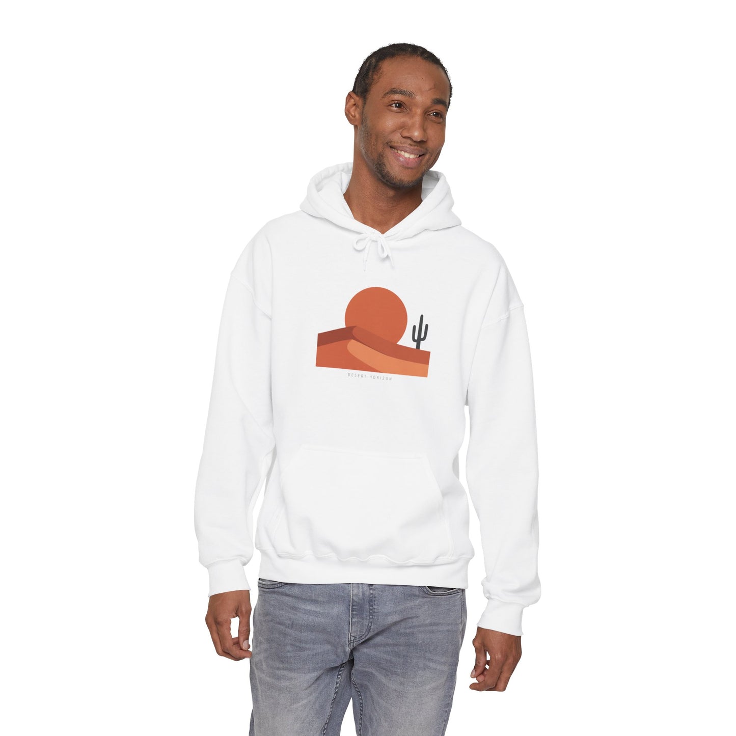 Desert Sunset Minimalist Mesa Hoodie | Southwestern adobe-inspired art