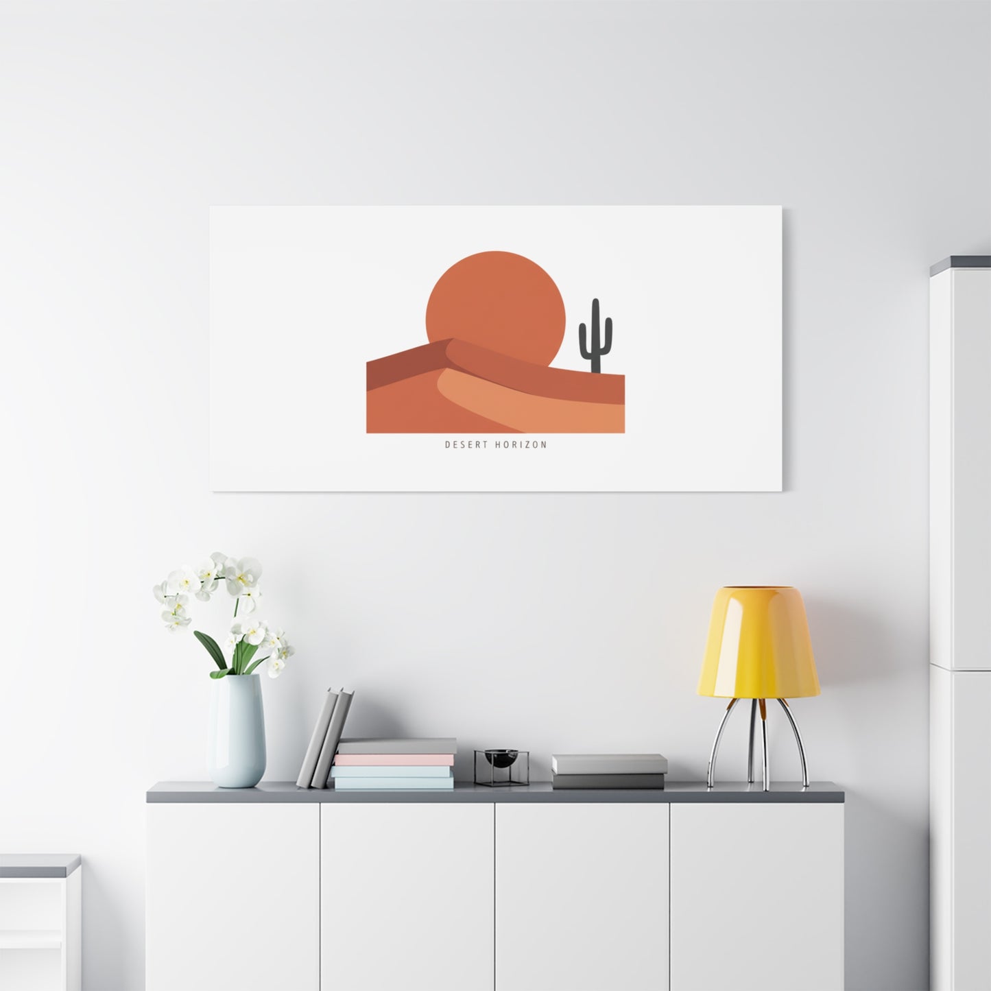 Desert Horizon Minimal Mesa Canvas | desert sunset, southwestern art print