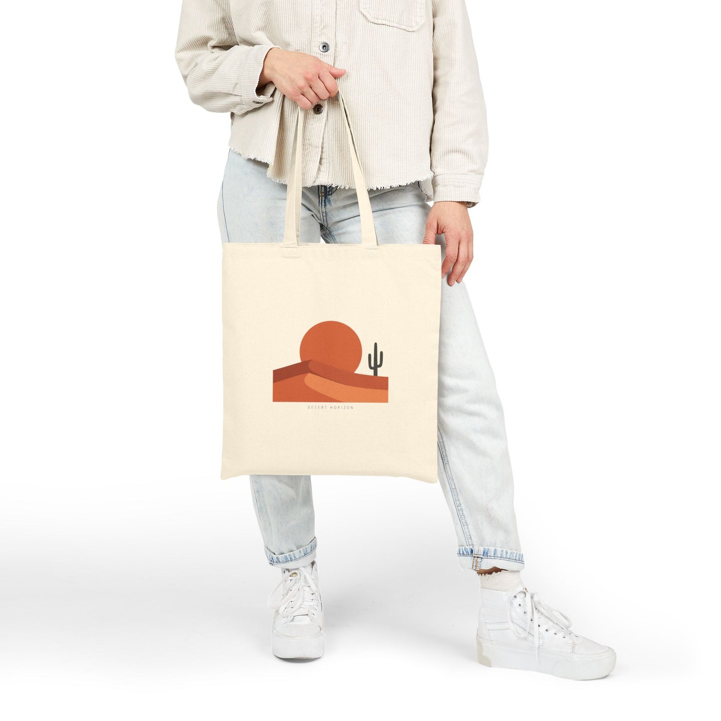 Desert Sunset Minimalist Tote | Southwestern mesa, adobe-inspired neutral art