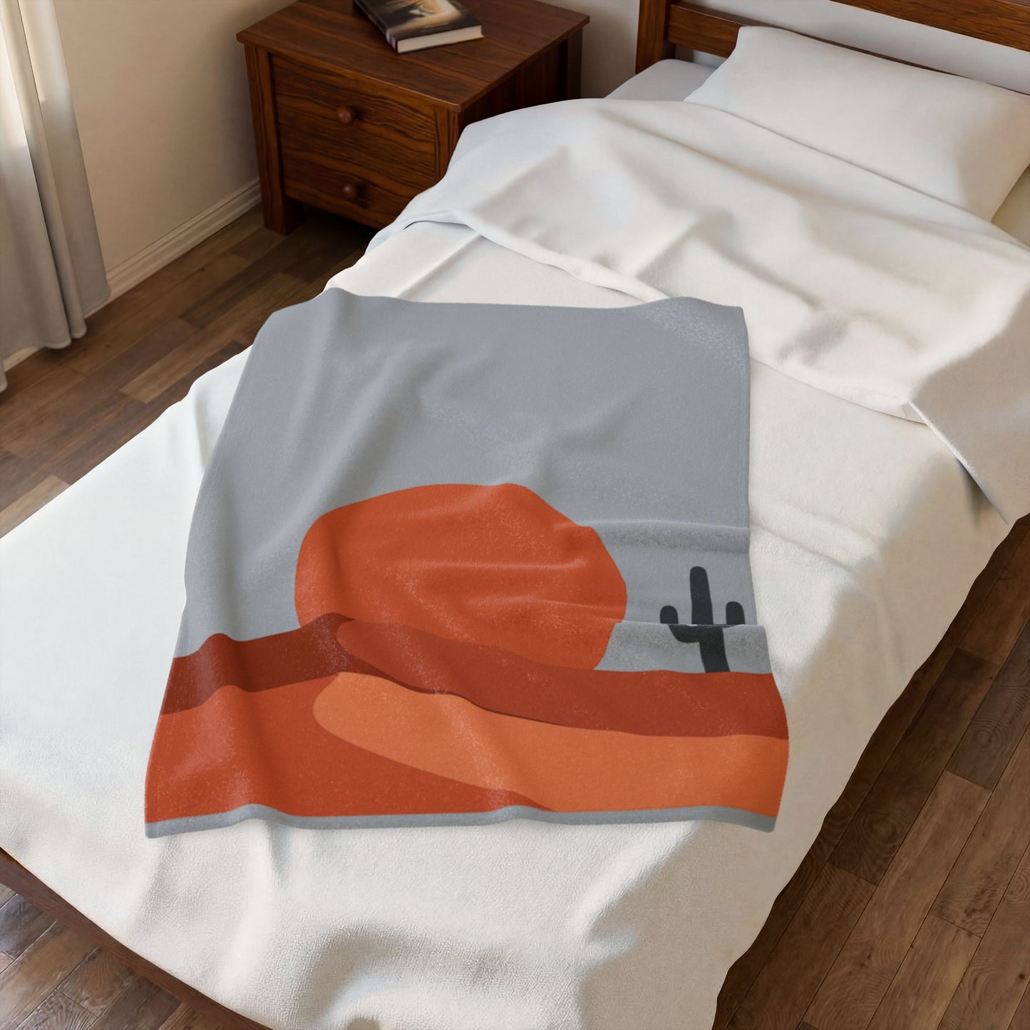 Desert Sunset Minimalist Mesa Blanket | Southwestern adobe-inspired wall art throw
