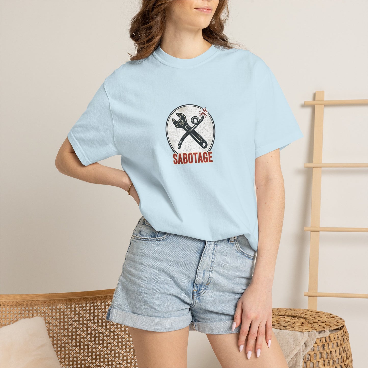 Sabotage Wrench Logo T-Shirt — Mechanic Tools Graphic Tee