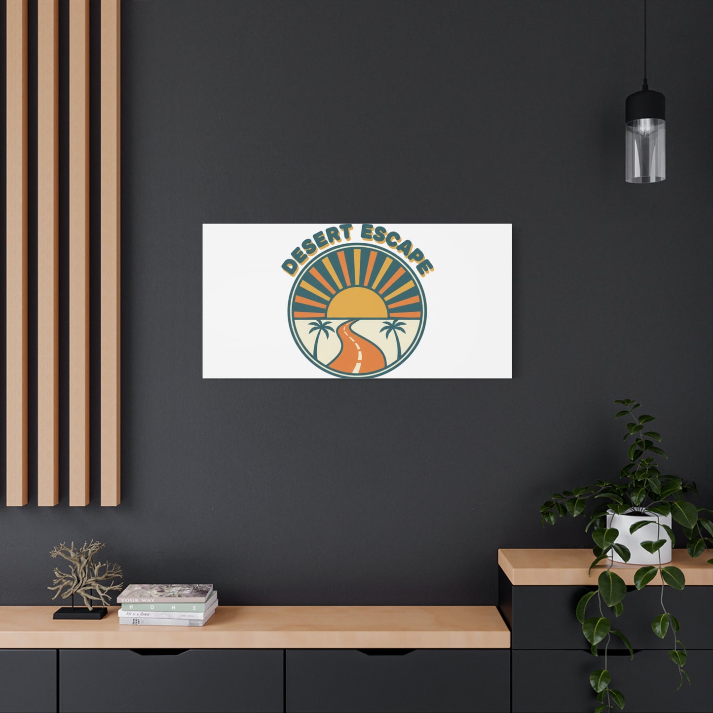 Desert Escape Sunset Canvas | 70s Sunset Retro Palm Poster