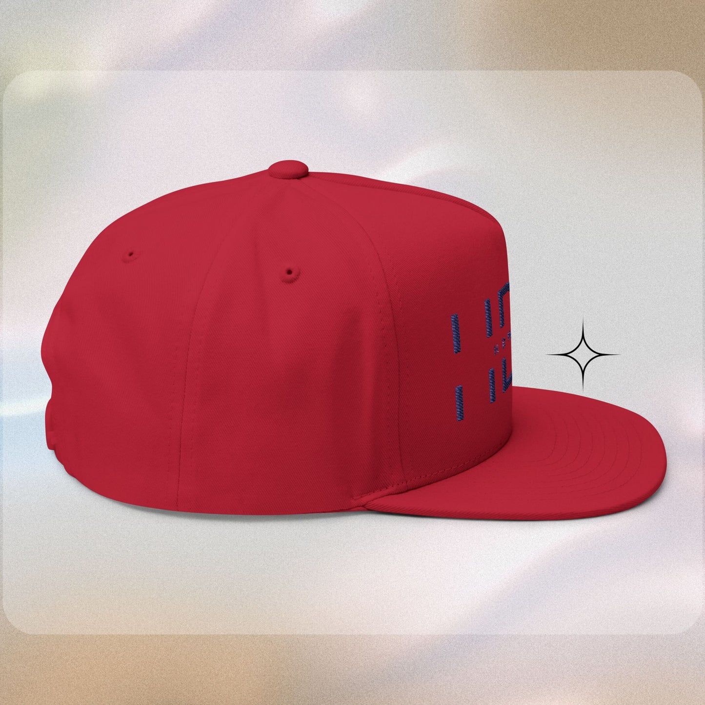 Embroidered Flat Bill Cap - HDMTub Design, Hat, Baseball Cap, Snapback, Hip Hop Cap, Accessories, Streetwear