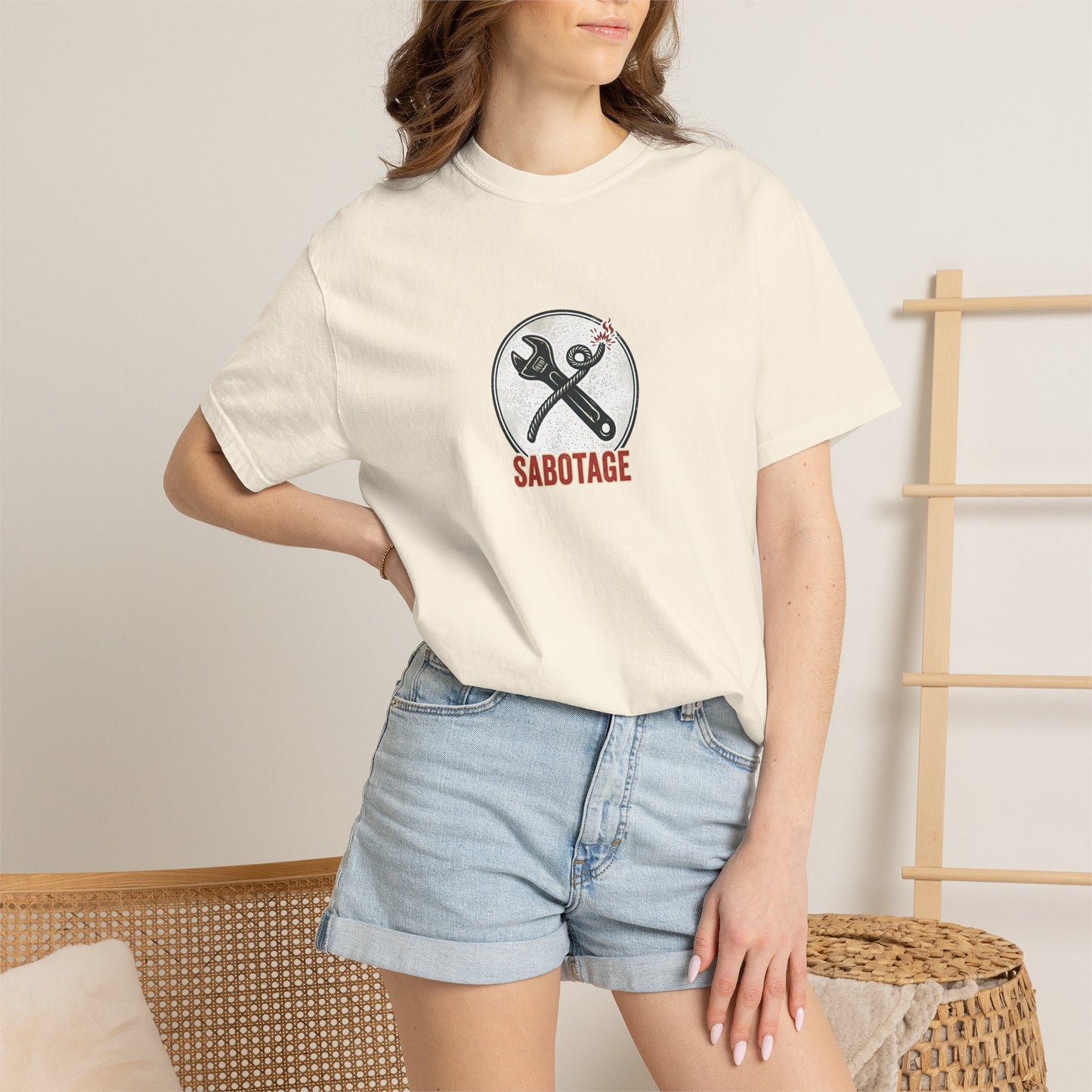 Sabotage Wrench Logo T-Shirt — Mechanic Tools Graphic Tee