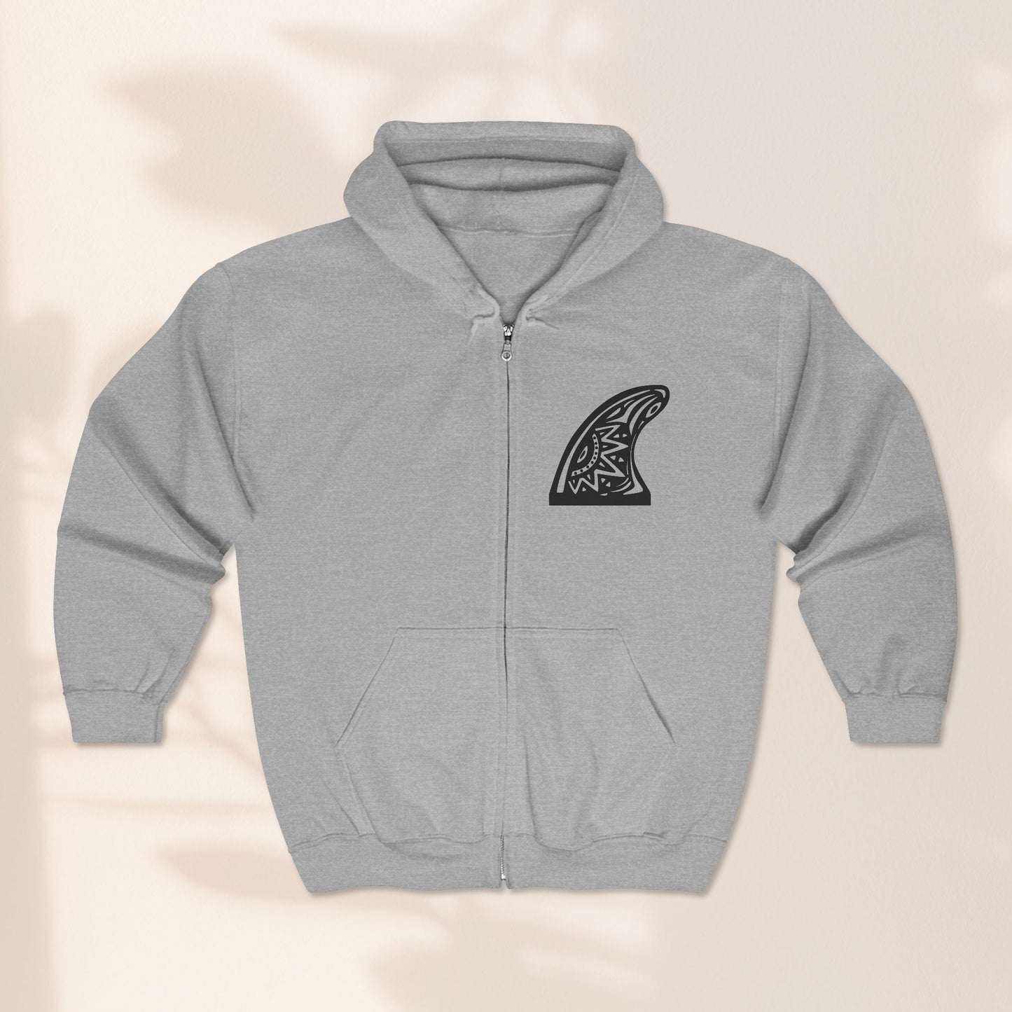 Shark Surfboards Hoodie, Beach Vibes Unisex Zip Sweatshirt, Ocean Lover Gift, Coastal Apparel, Surfing Jacket, Fin Design Outerwear