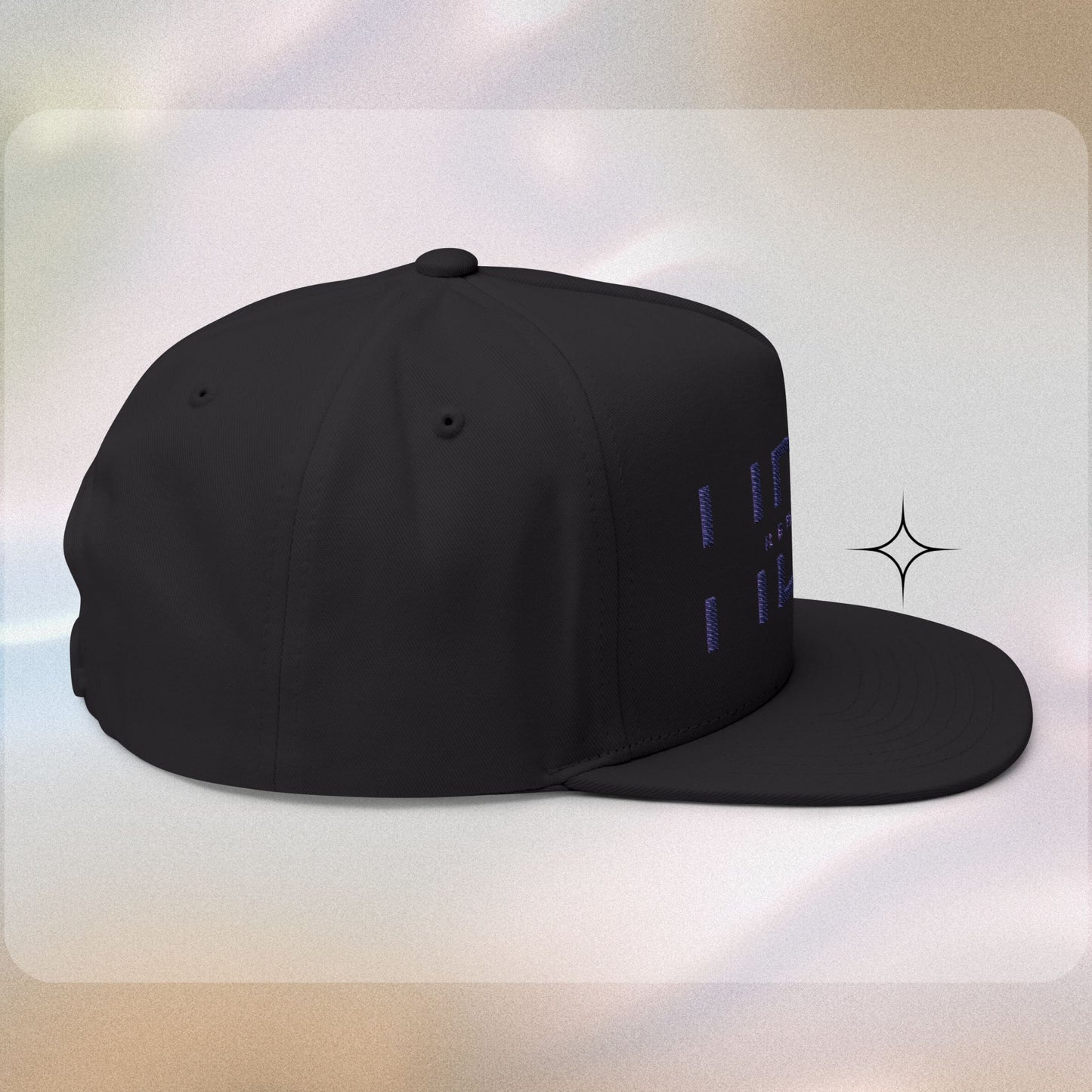Embroidered Flat Bill Cap - HDMTub Design, Hat, Baseball Cap, Snapback, Hip Hop Cap, Accessories, Streetwear