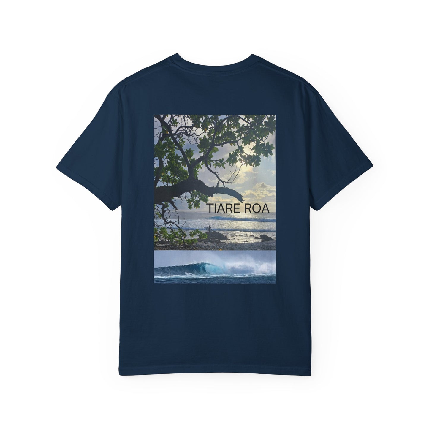 Tiare Roa Surf Spot T-shirt, Ocean Lover Beach Tee, Coastal Wave Graphic Shirt, Unisex Garment-Dyed Top, Vacation Souvenir Apparel