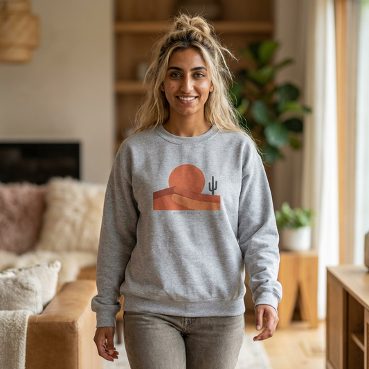 Desert Sunset Minimalist Mesa Sweatshirt | Southwestern adobe-inspired wall art