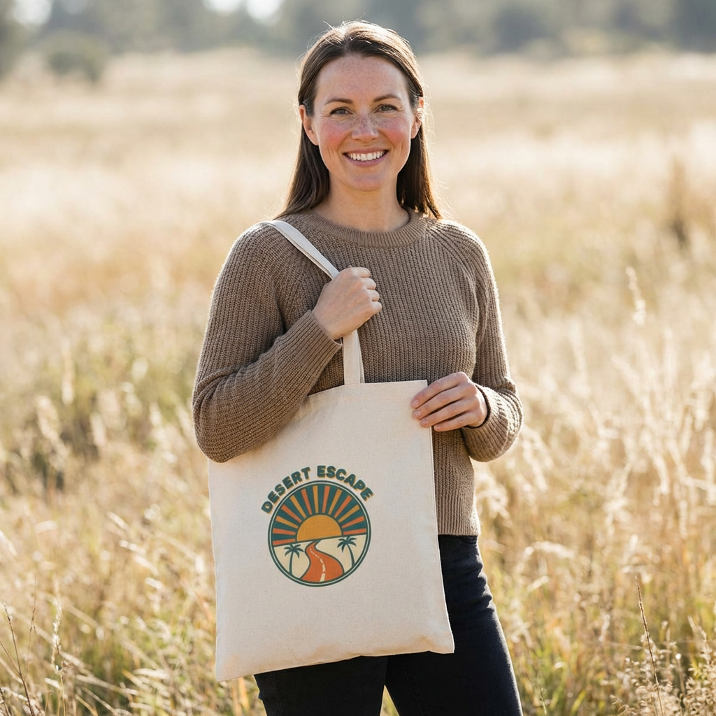 Desert Escape Tote | 70s Sunset Retro Palm Canvas Tote