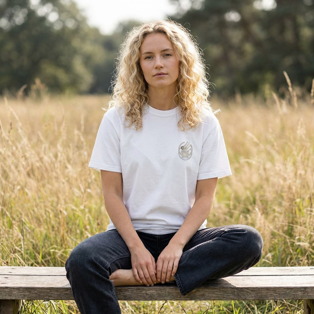 Minimalist 'OK' Hand Logo T-Shirt — Subtle Chest Pocket Graphic