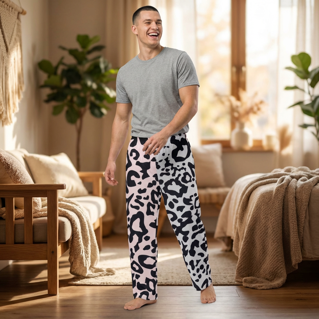 Cave Style Men's Pajama Pants, Mountain Print Nightwear, Outdoor Adventure Lounge Pants, Nature Lover Sleepwear, Wilderness Inspired PJs