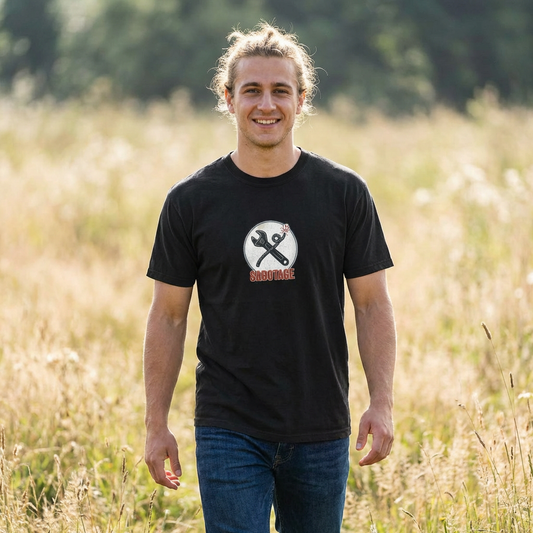 Sabotage Wrench Logo T-Shirt — Mechanic Tools Graphic Tee