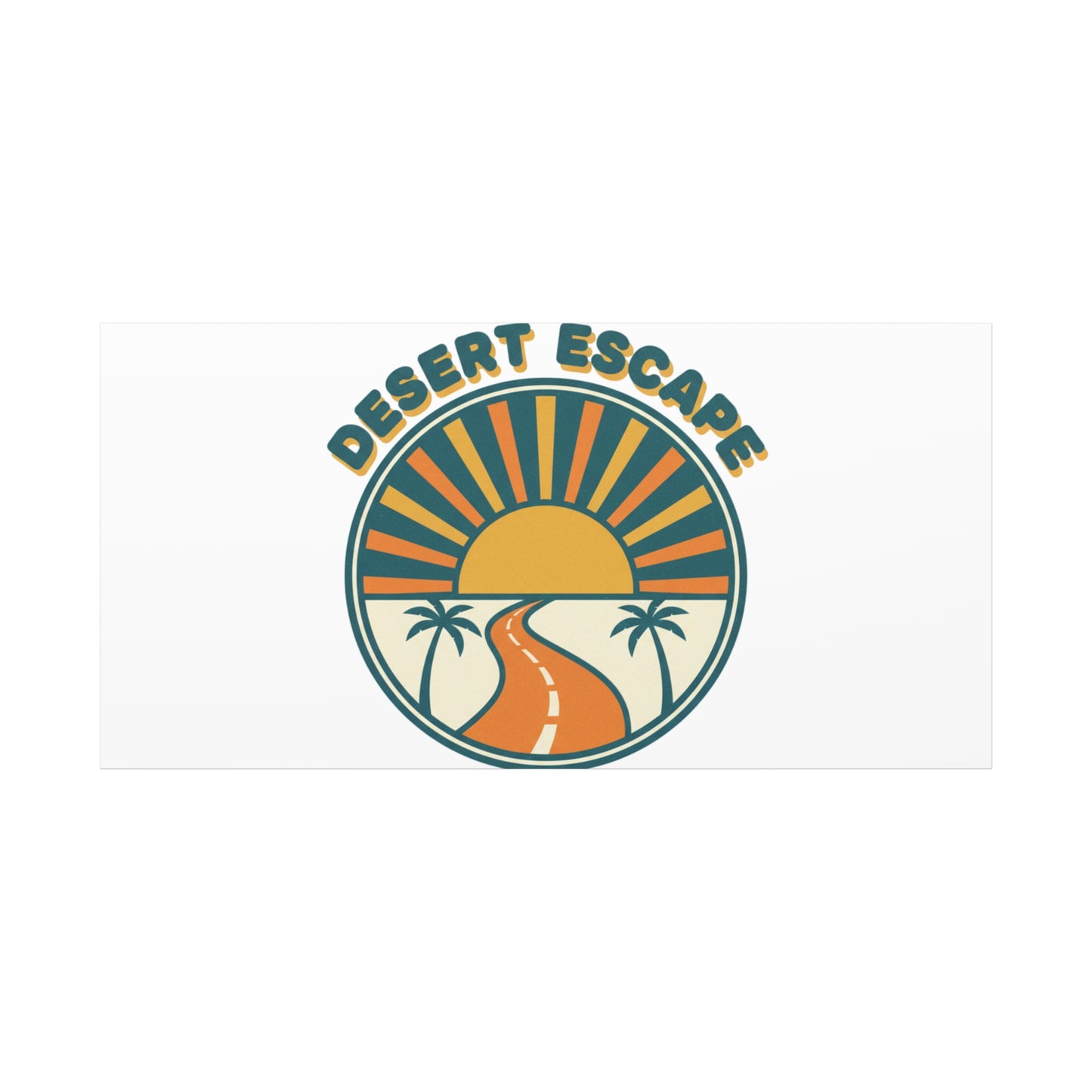 Desert Escape Sunset Canvas | 70s Sunset Retro Palm Poster