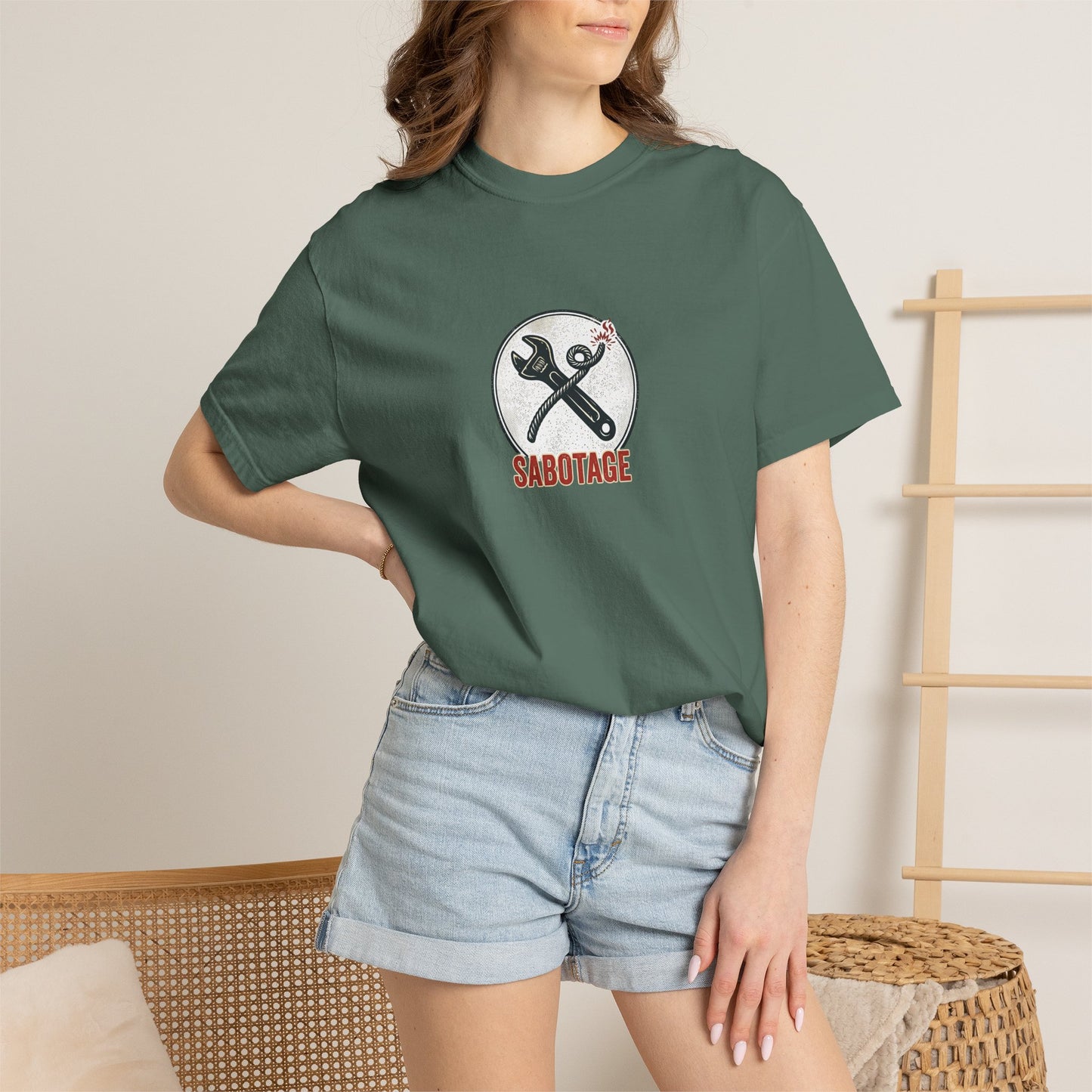 Sabotage Wrench Logo T-Shirt — Mechanic Tools Graphic Tee