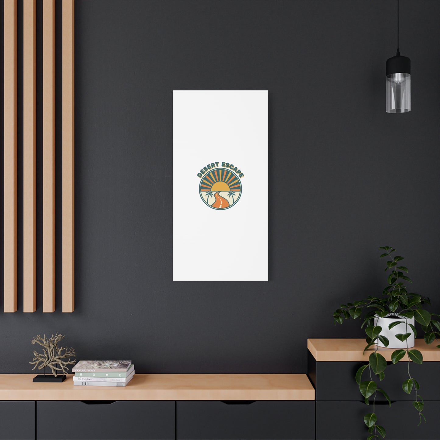Desert Escape Sunset Canvas | 70s Sunset Retro Palm Poster