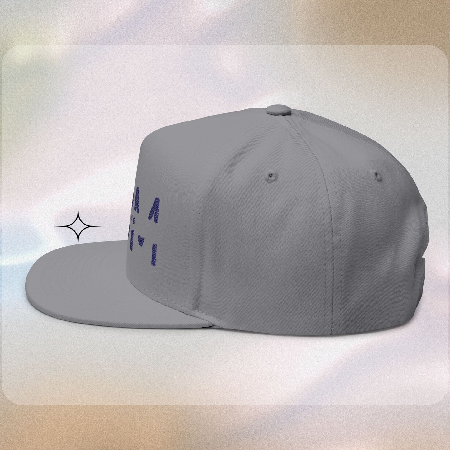 Embroidered Flat Bill Cap - HDMTub Design, Hat, Baseball Cap, Snapback, Hip Hop Cap, Accessories, Streetwear
