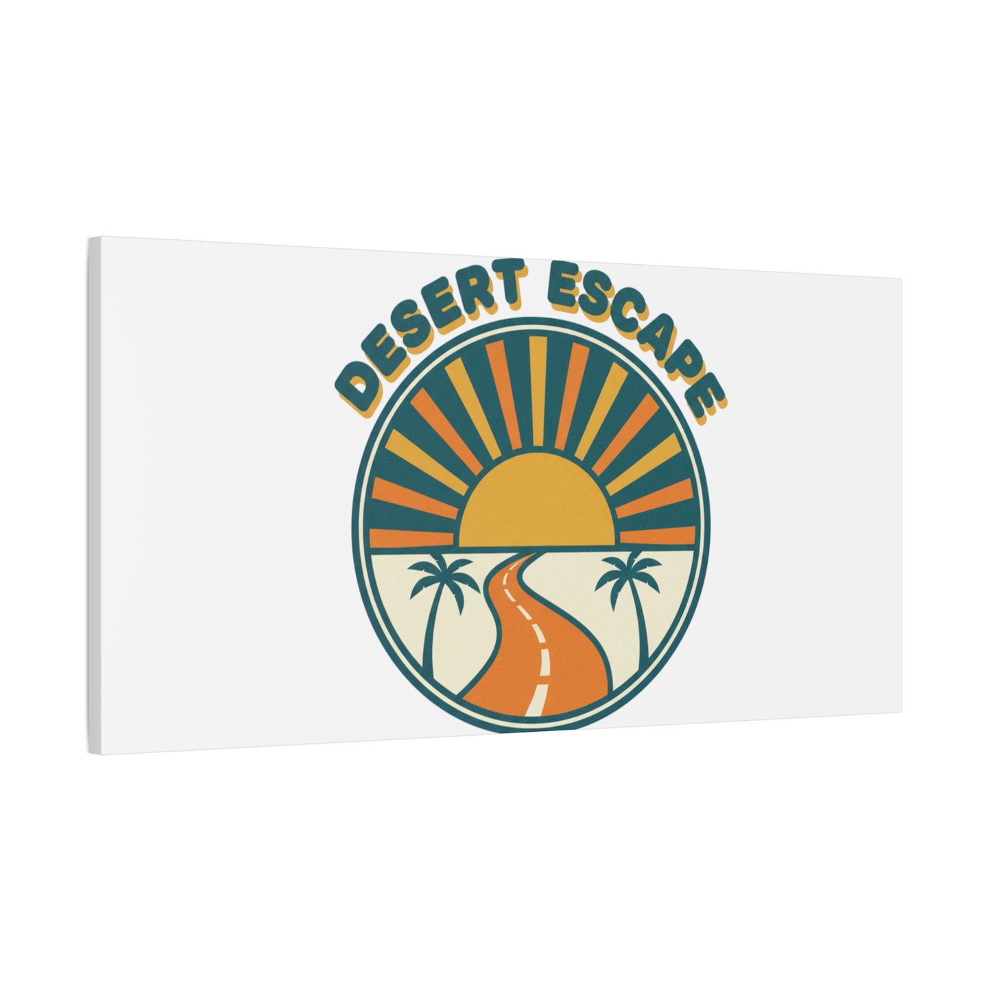 Desert Escape Sunset Canvas | 70s Sunset Retro Palm Poster