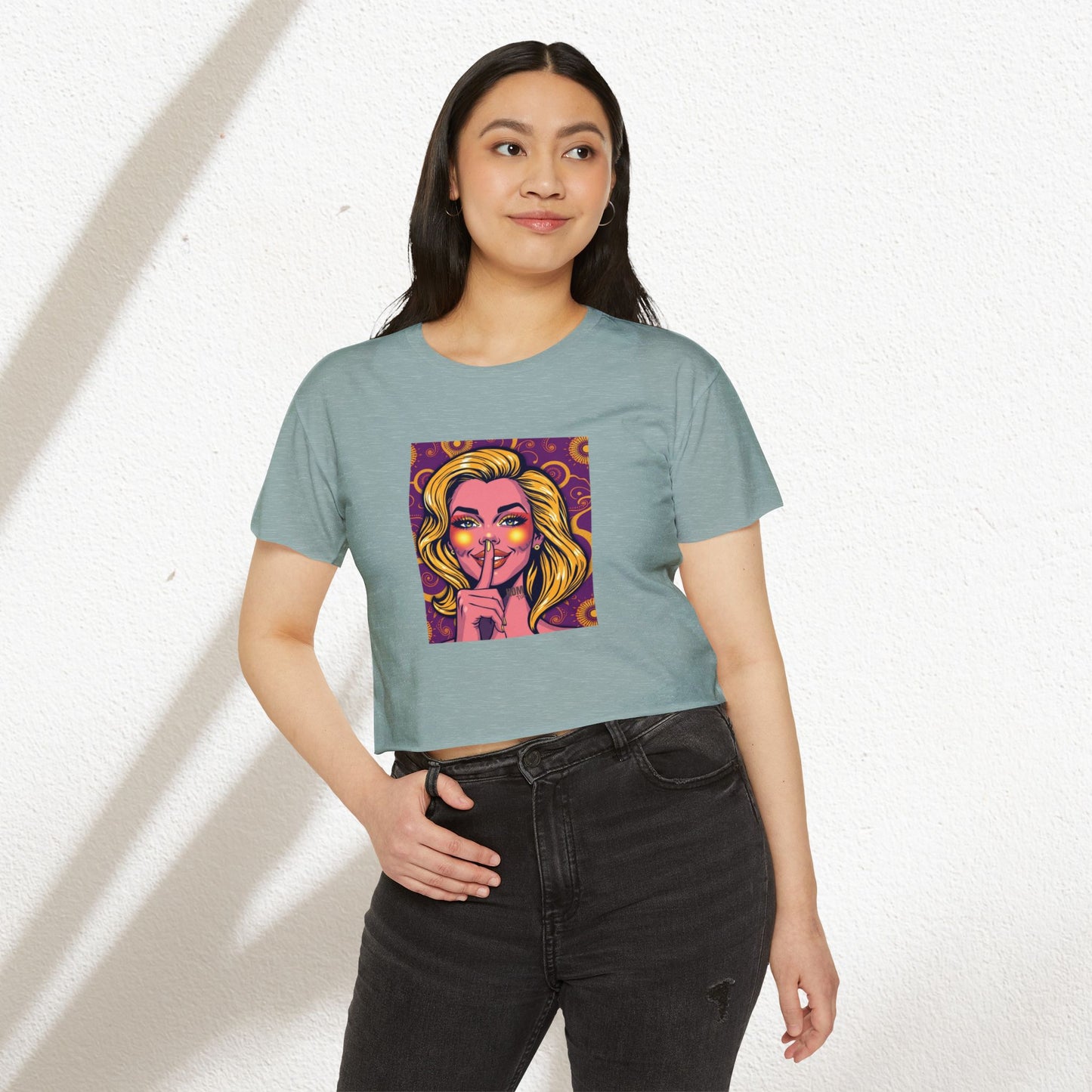 Boho Festival Crop Top, Women's Stylish Tee for Concerts & Parties, Summer Vibes, Casual Chic Top