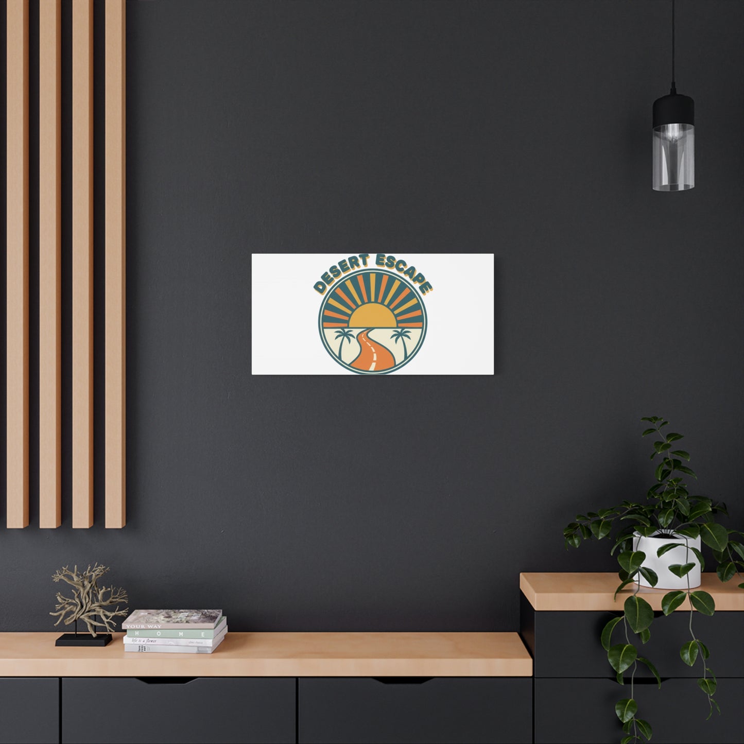 Desert Escape Sunset Canvas | 70s Sunset Retro Palm Poster