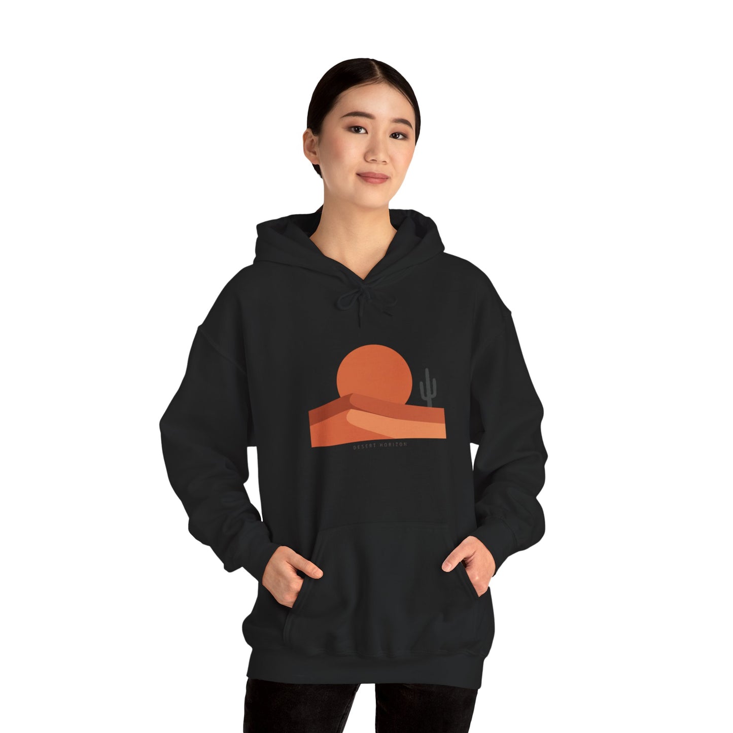 Desert Sunset Minimalist Mesa Hoodie | Southwestern adobe-inspired art