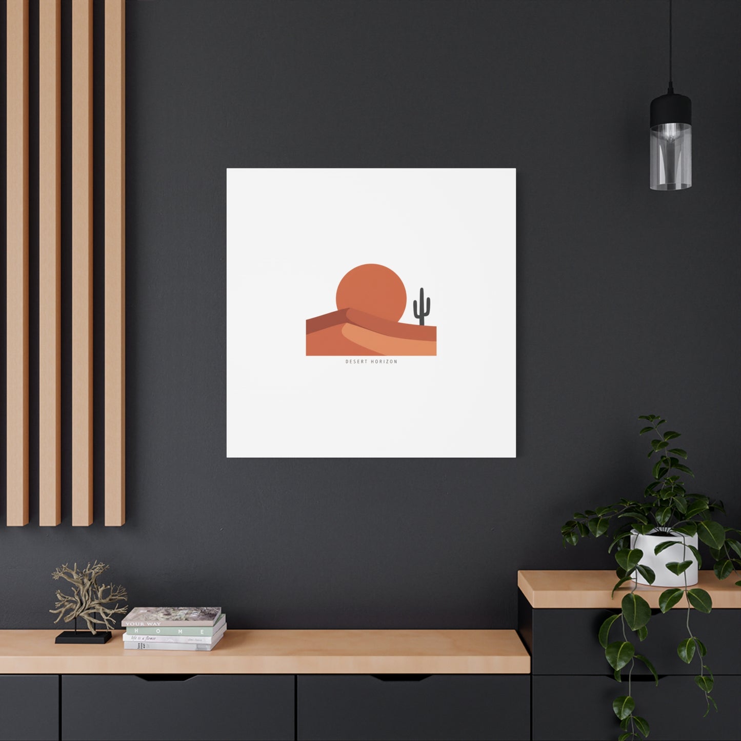 Desert Horizon Minimal Mesa Canvas | desert sunset, southwestern art print
