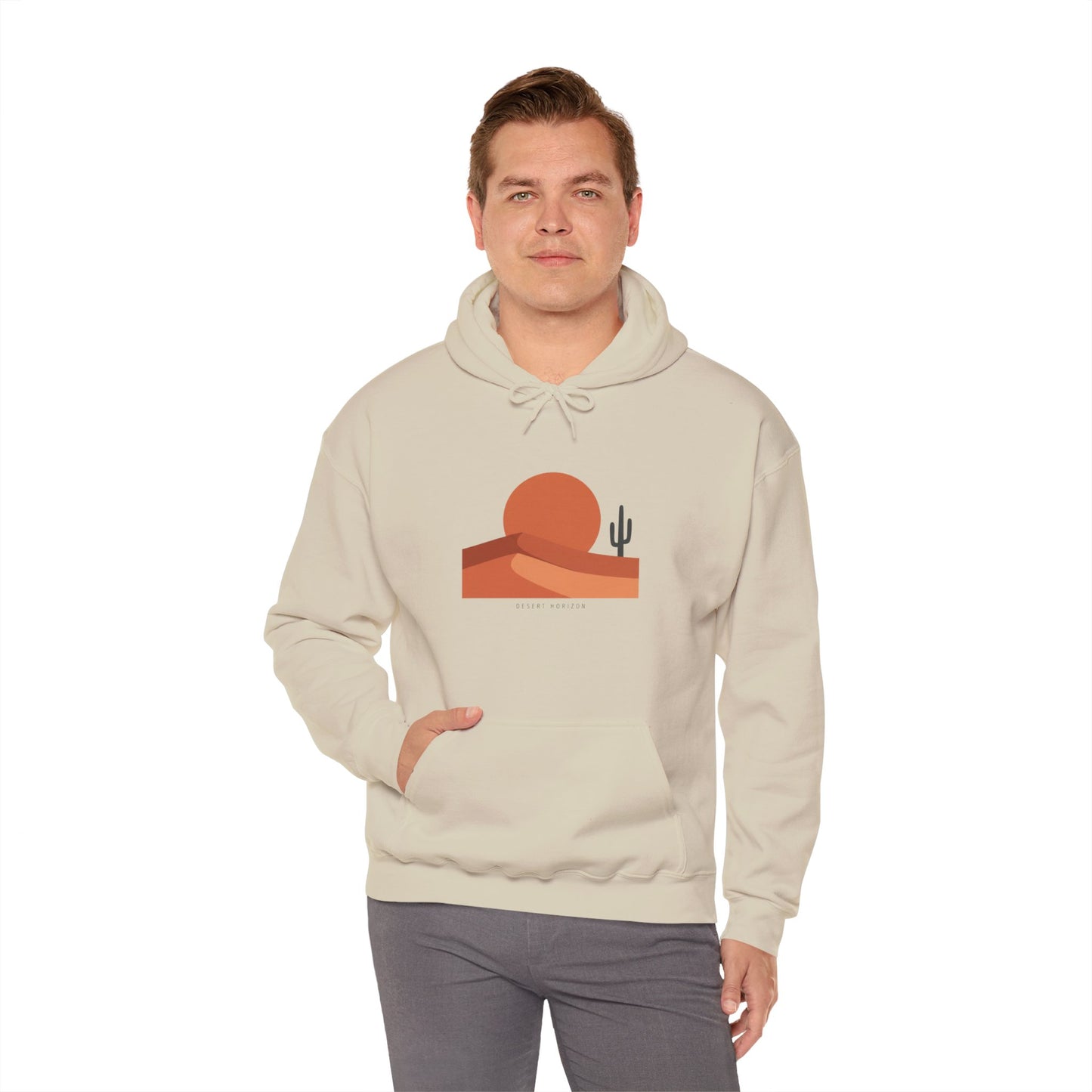 Desert Sunset Minimalist Mesa Hoodie | Southwestern adobe-inspired art
