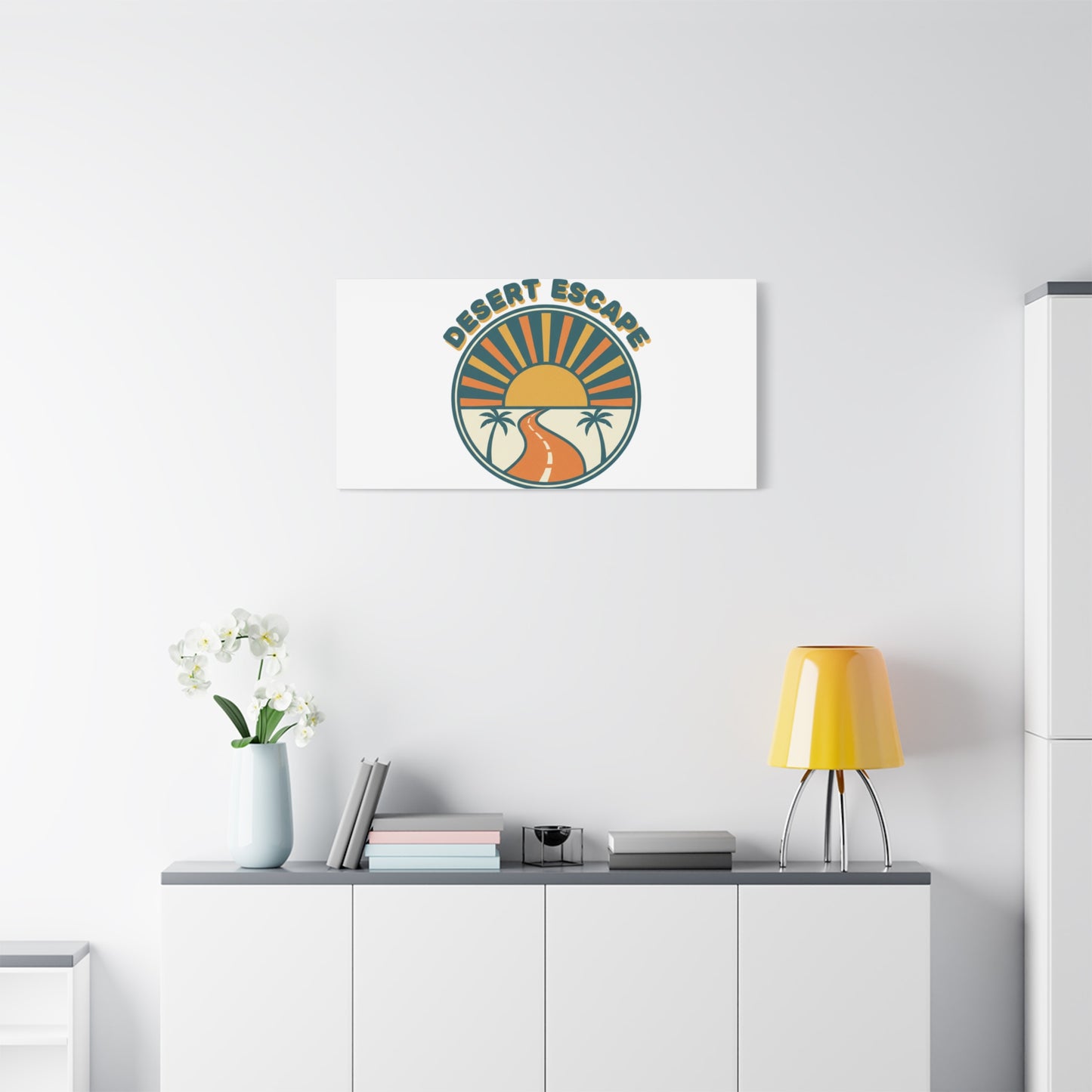 Desert Escape Sunset Canvas | 70s Sunset Retro Palm Poster