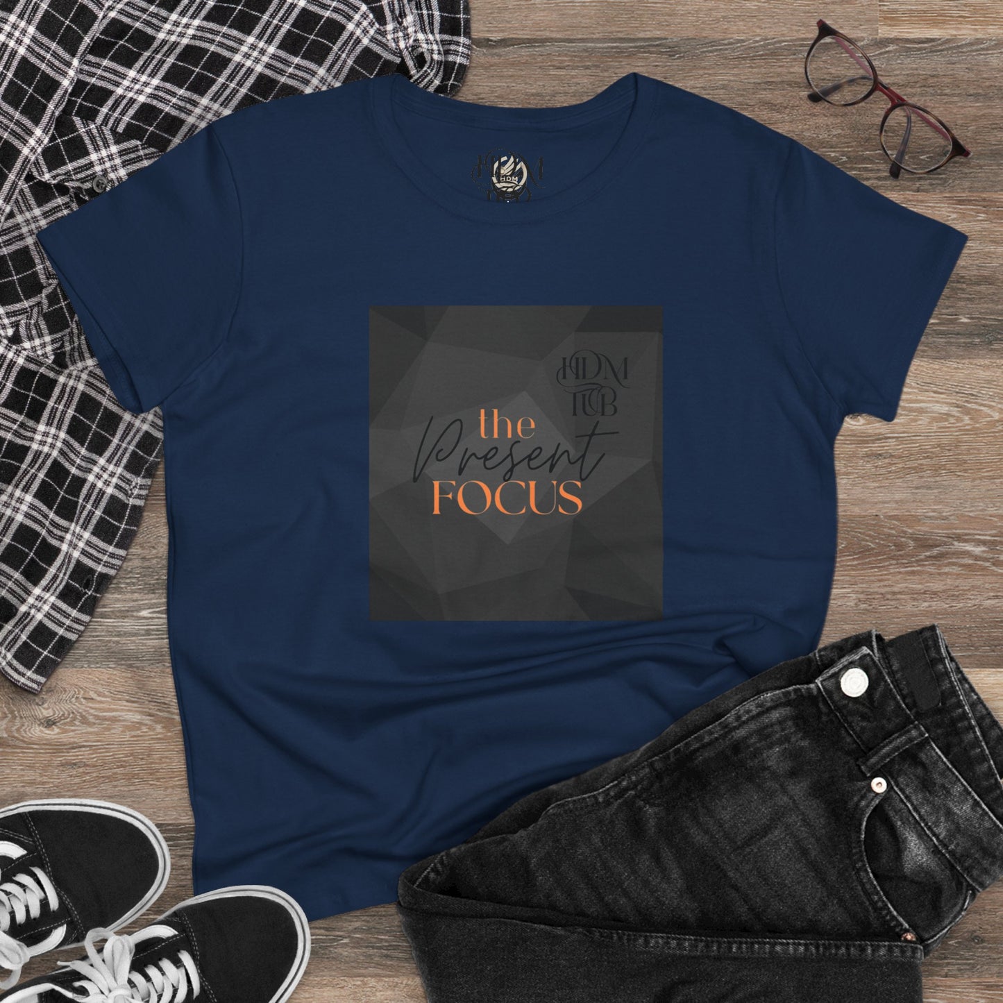 T-Shirt, The Present Focus, Women's Tee, Cotton Tee, Graphic Tee, Meditation Shirt
