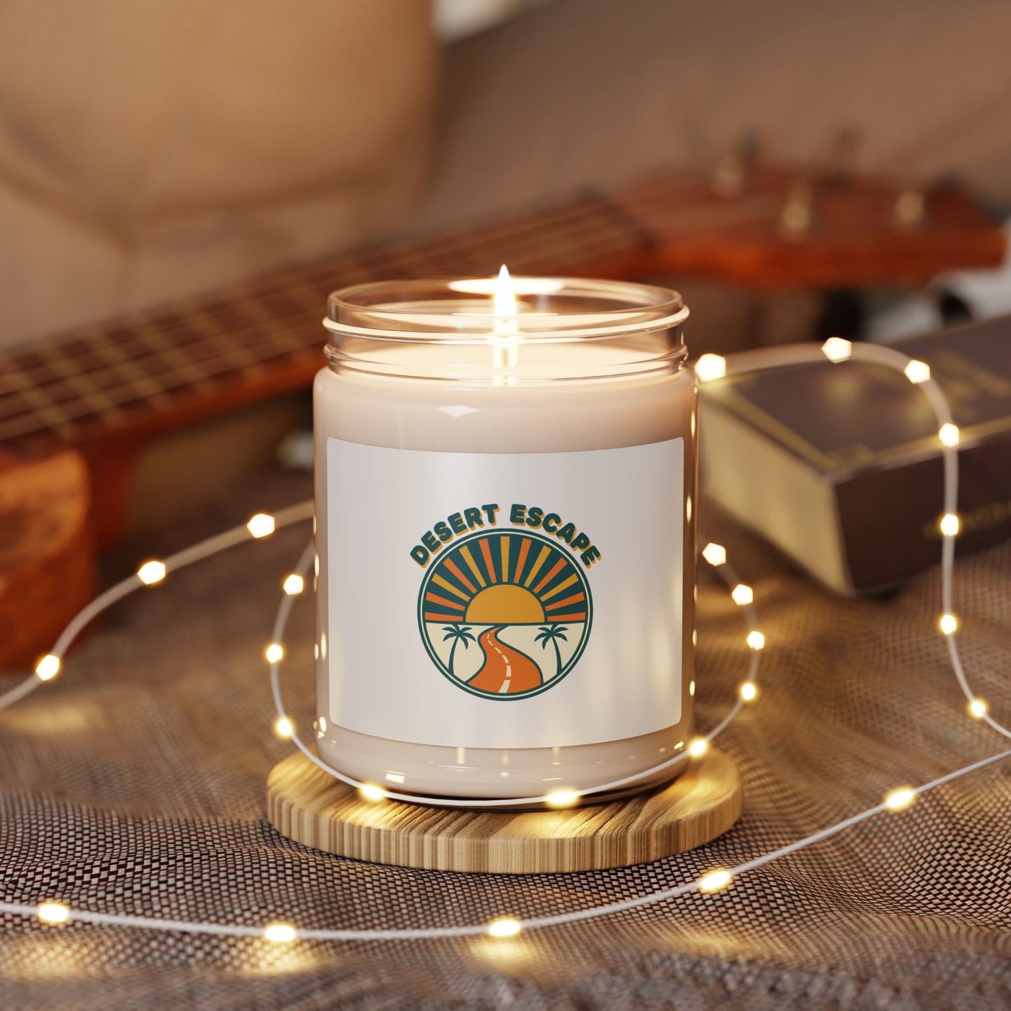 Desert Escape 70s Sunset Candle | Soy Candle, Retro Palm Postcard
