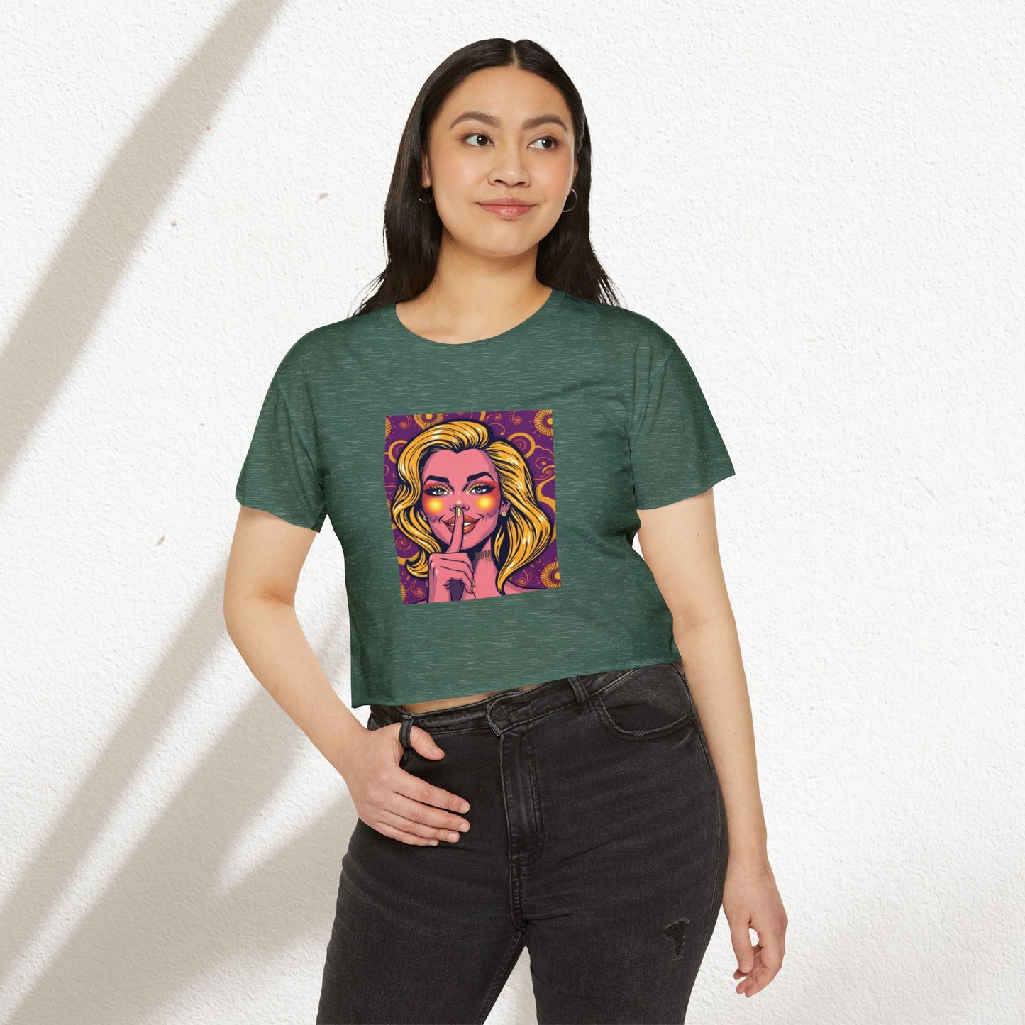 Boho Festival Crop Top, Women's Stylish Tee for Concerts & Parties, Summer Vibes, Casual Chic Top