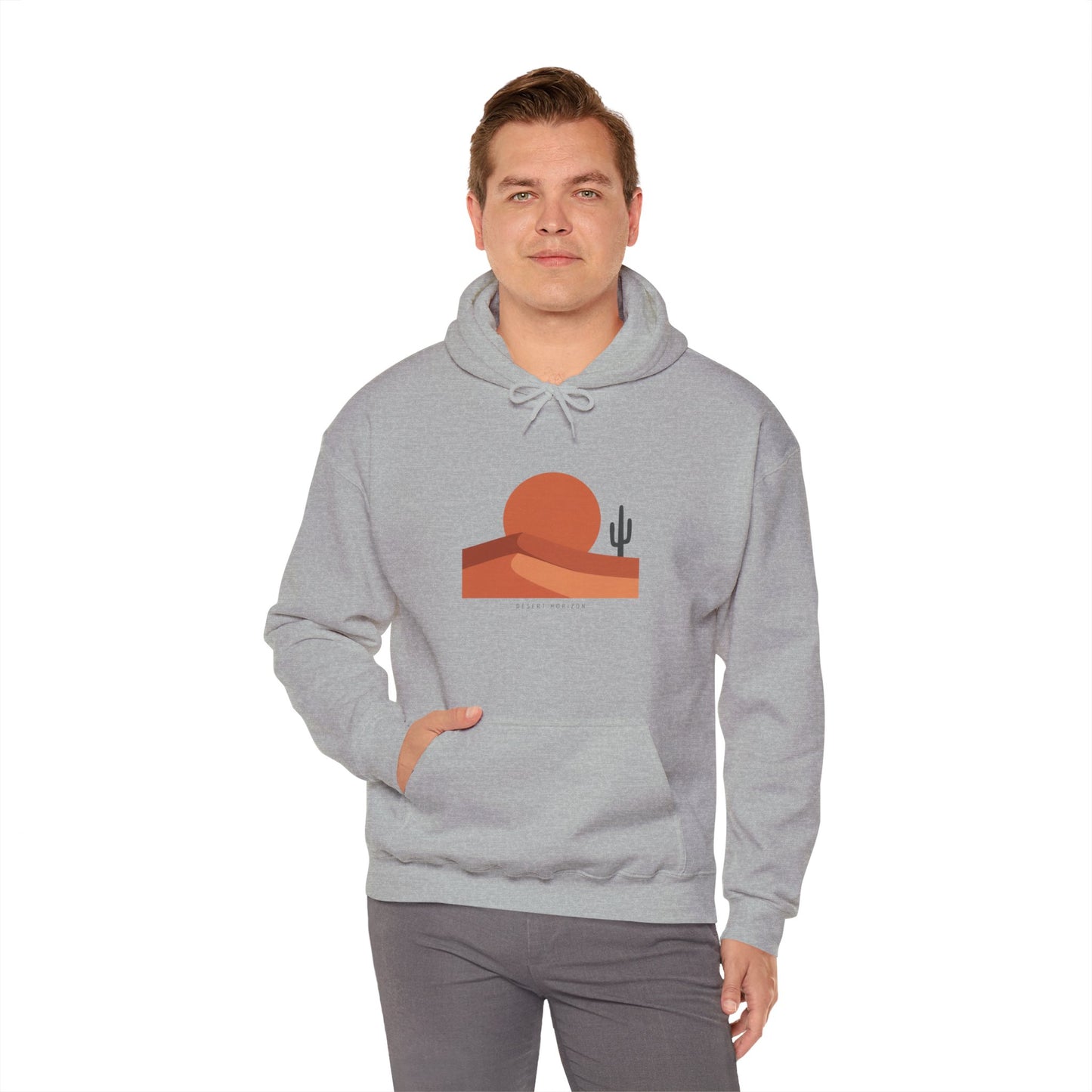 Desert Sunset Minimalist Mesa Hoodie | Southwestern adobe-inspired art