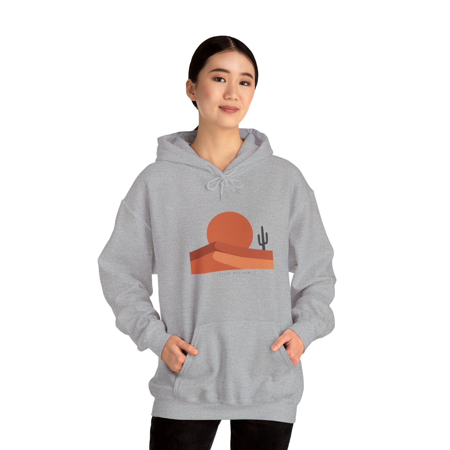 Desert Sunset Minimalist Mesa Hoodie | Southwestern adobe-inspired art
