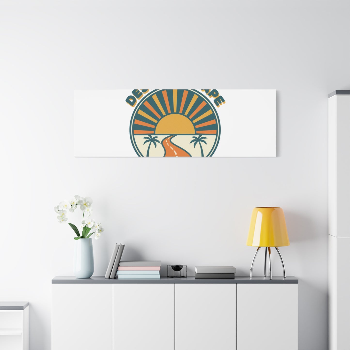 Desert Escape Sunset Canvas | 70s Sunset Retro Palm Poster