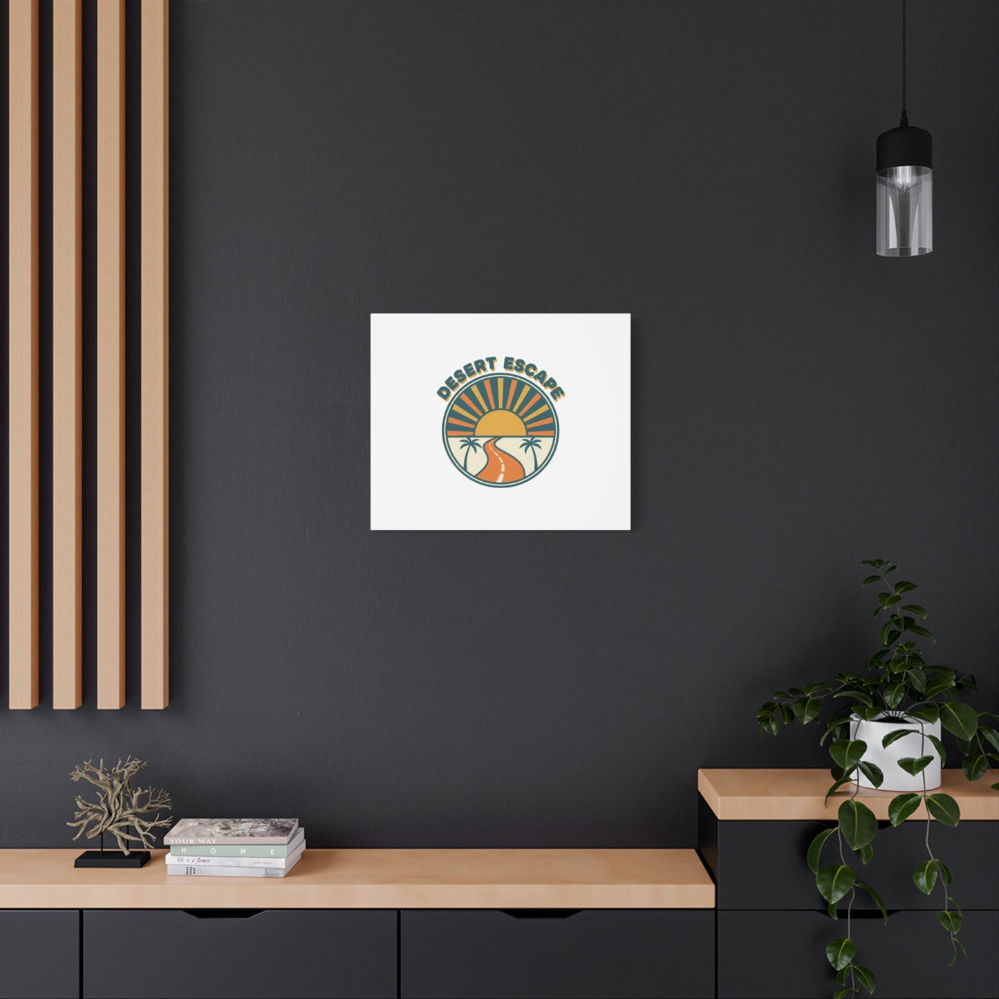 Desert Escape Sunset Canvas | 70s Sunset Retro Palm Poster