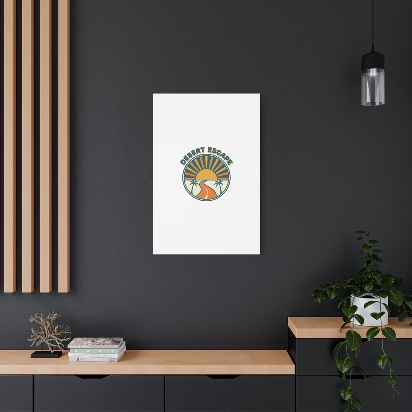 Desert Escape Sunset Canvas | 70s Sunset Retro Palm Poster