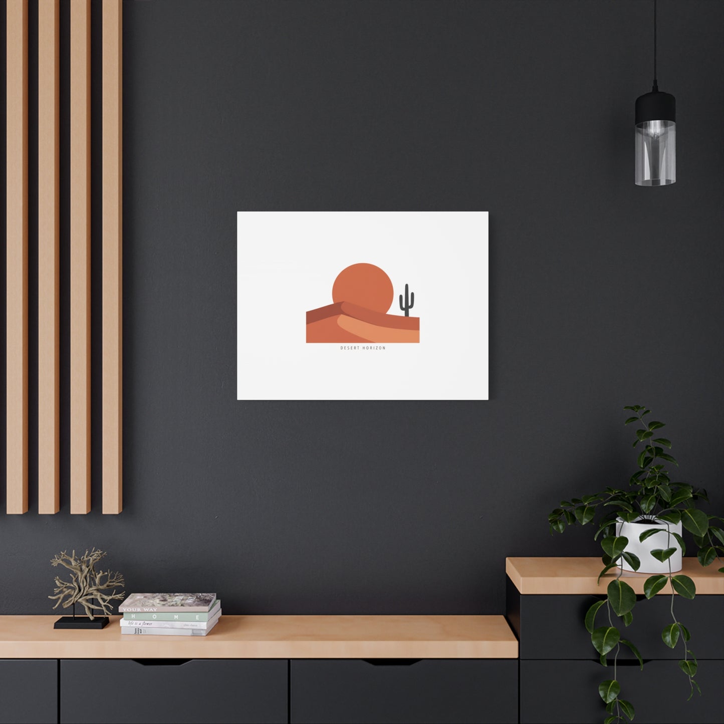 Desert Horizon Minimal Mesa Canvas | desert sunset, southwestern art print
